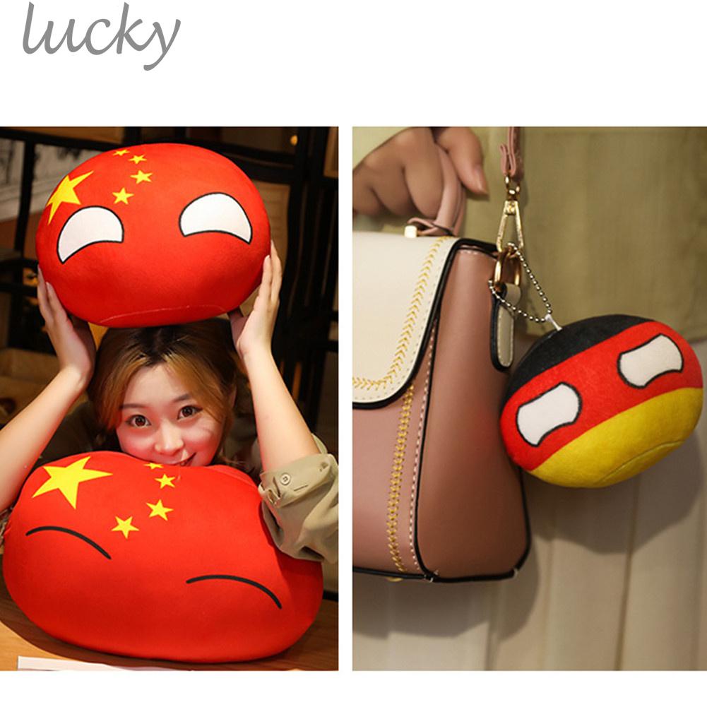 LUCKY~Creativity Polandball Plush 10cm Pendant Country Plush Ball Toy Keyring China Brand New#Ready Stock