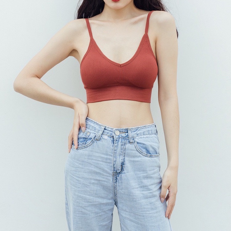 Áo Bra Len Tăm Hở Lưng Chữ U freesize 35-60kg