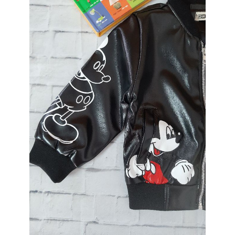 Áo khoác bé trai - áo da mickey (có ảnh shop tự chụp)