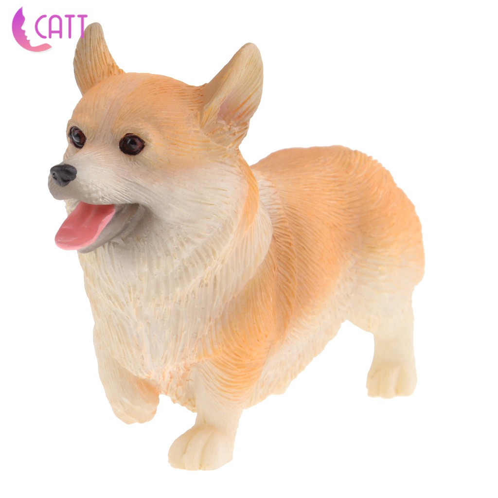 Mô Hình Chú Chó Corgi Màu Đen Bằng Nhựa Resin Sinh Động Trang Trí Nhà Cửa [Dadada1]