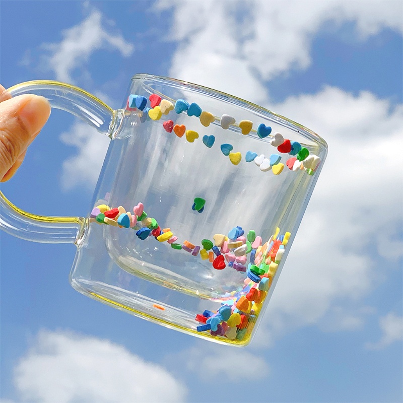 Ca nước kim tuyến hình trái tim dễ thương cho bé gái