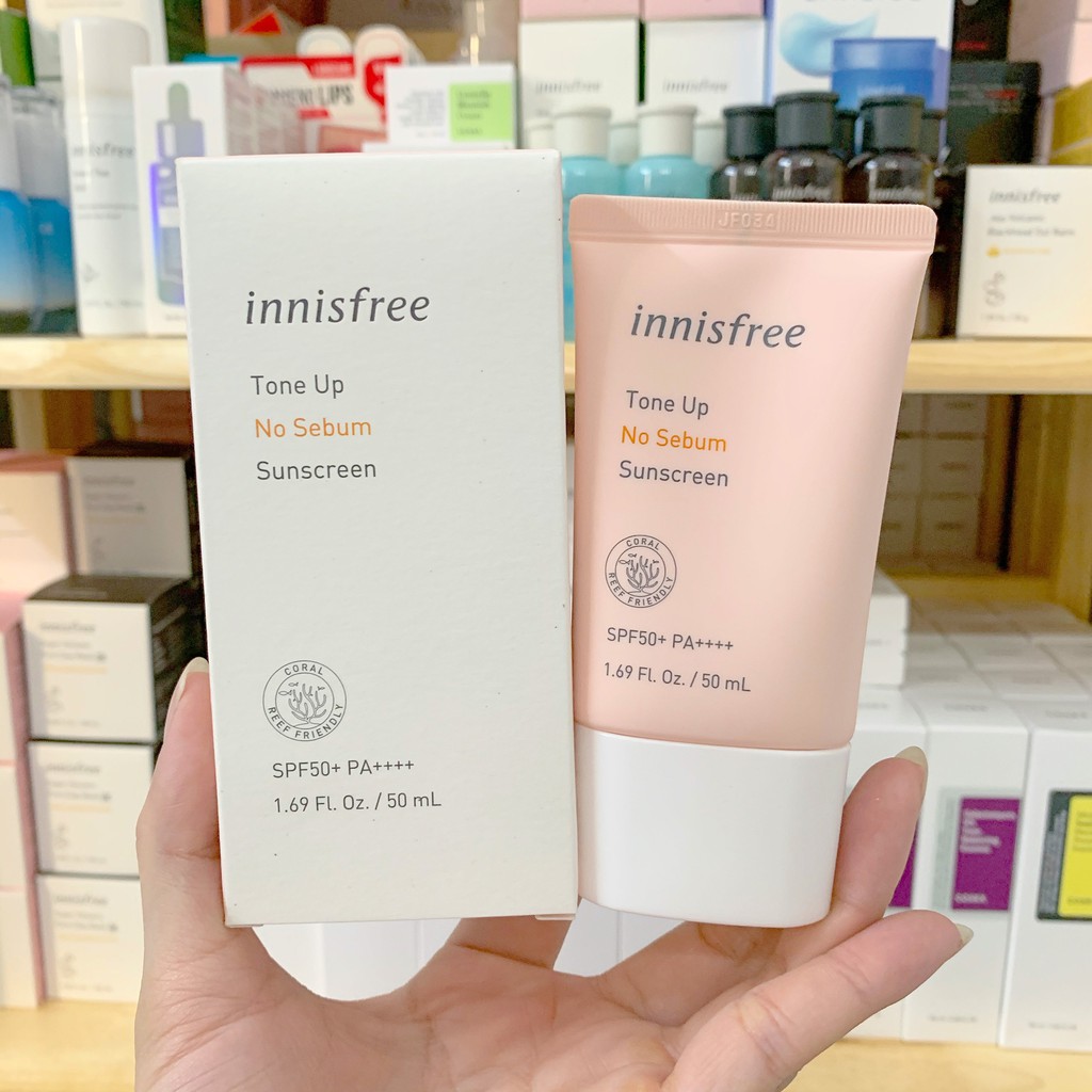 Kem chống nắng kiềm dầu nâng tone Innisfree Tone Up No Sebum Sun Screen Cream SPF50+ PA+++