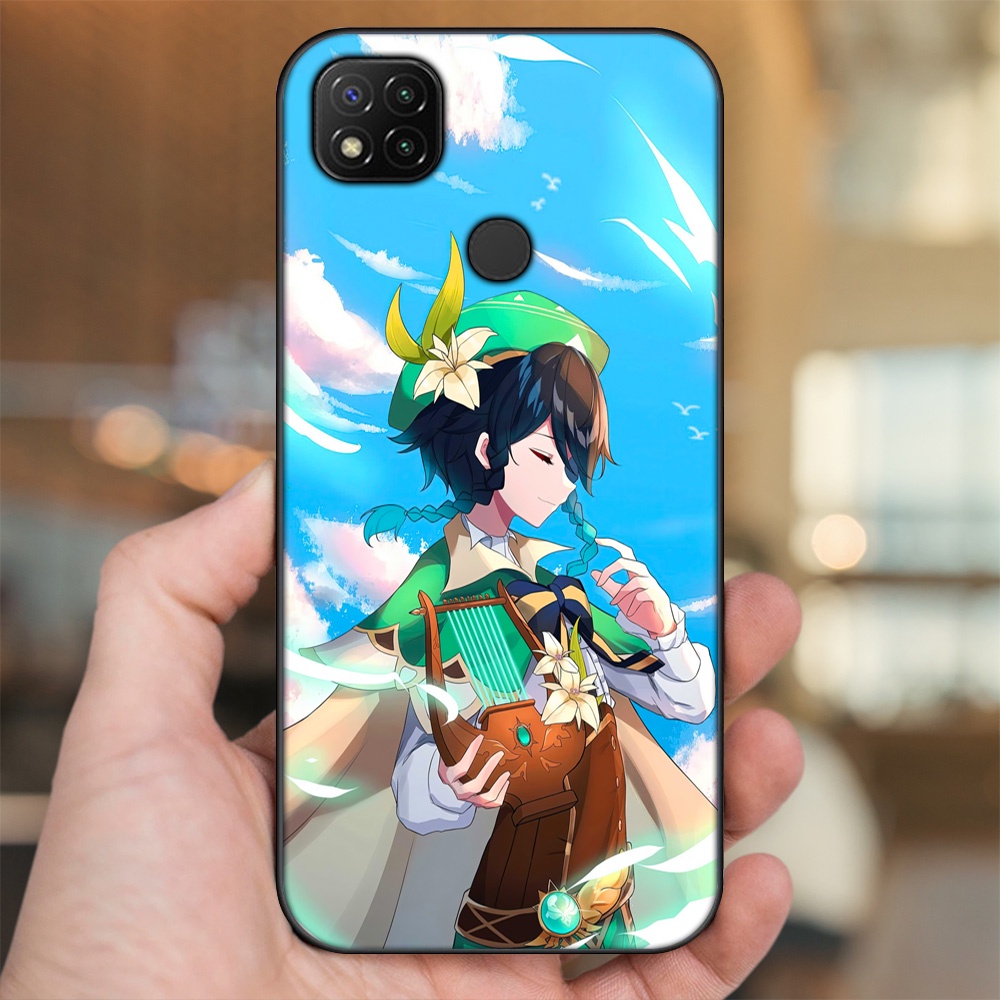 Ốp lưng Xiaomi Redmi 9C viền đen in hình Venti Genshin Impact