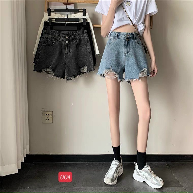 Quần short jean nữ lưng cao King168, quần short nữ cao cấp QS15