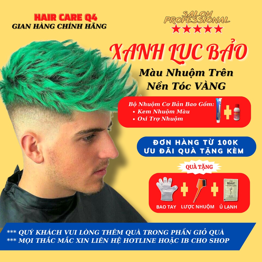 Thuốc nhuộm dưỡng tóc màu xanh lục bảo đã có mặt tại thị trường Việt Nam! Đây là loại sản phẩm chất lượng cao, an toàn và đặc biệt là giúp bảo vệ tóc của bạn khỏi hư tổn. Hãy xem hình ảnh để tìm hiểu thêm về sản phẩm này và cách sử dụng nó nhé!