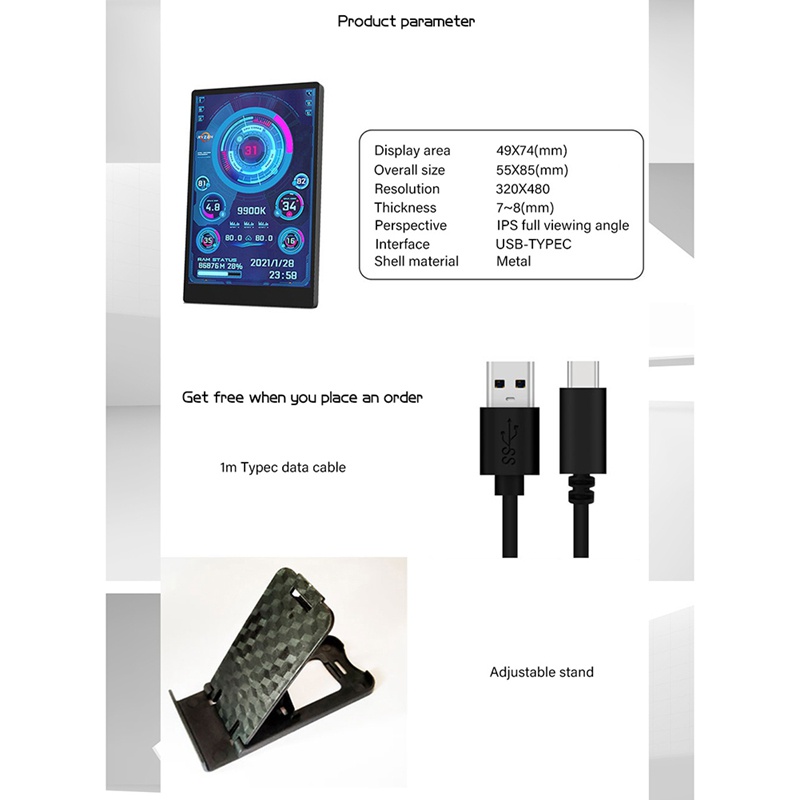 Hình ảnh Màn Hình Máy Tính Mini ITX Case 3.5 Inch IPS GPU RAM Cổng USB Hiển Thị #6