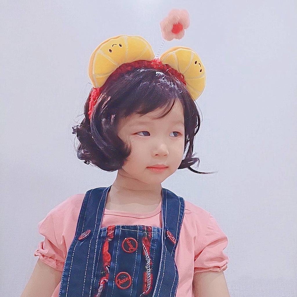 Băng Đô Cài Tóc Hình Trái Đào/ Pikachu Bằng Lông Nhung Dễ Thương Xinh Xắn Cho Bé Gái