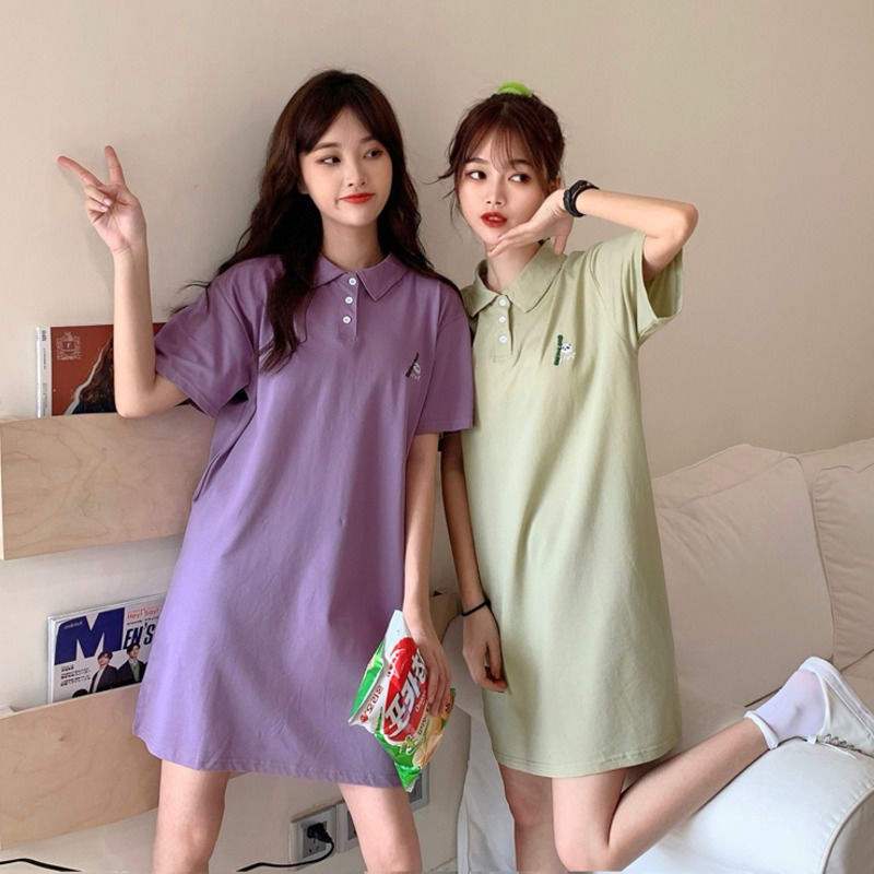 Đầm Thun Polo Ngắn Tay Form Rộng Phong Cách Năng Động Dành Cho Nữ | BigBuy360 - bigbuy360.vn