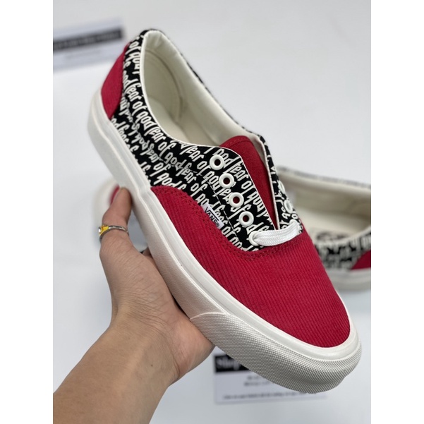 Giày Sneaker Vans fog đỏ phụ kiện đầy đủ