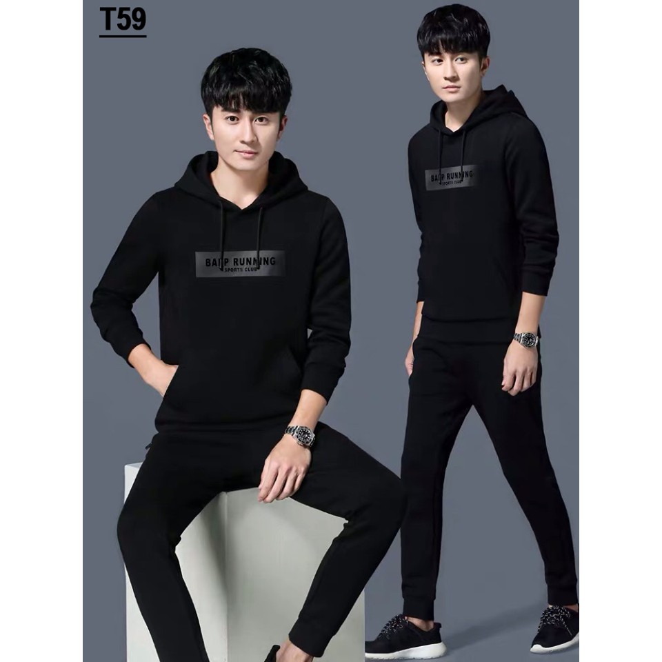 Bộ quần áo dài tay nam, bộ thu đông dài tay, áo hoodie và quần dài, vải Poly loại đẹp, dày dặn, mịn,