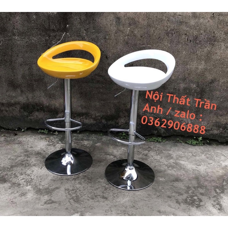 Ghế quầy bar mặt nhựa hở lưng - ghế spa , nail , chụp hình , ghế quầy lễ tân
