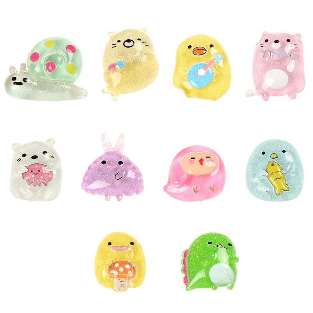 JUNE Kẹp Tóc Nhựa Hình Thú Hoạt Hình Dễ Thương