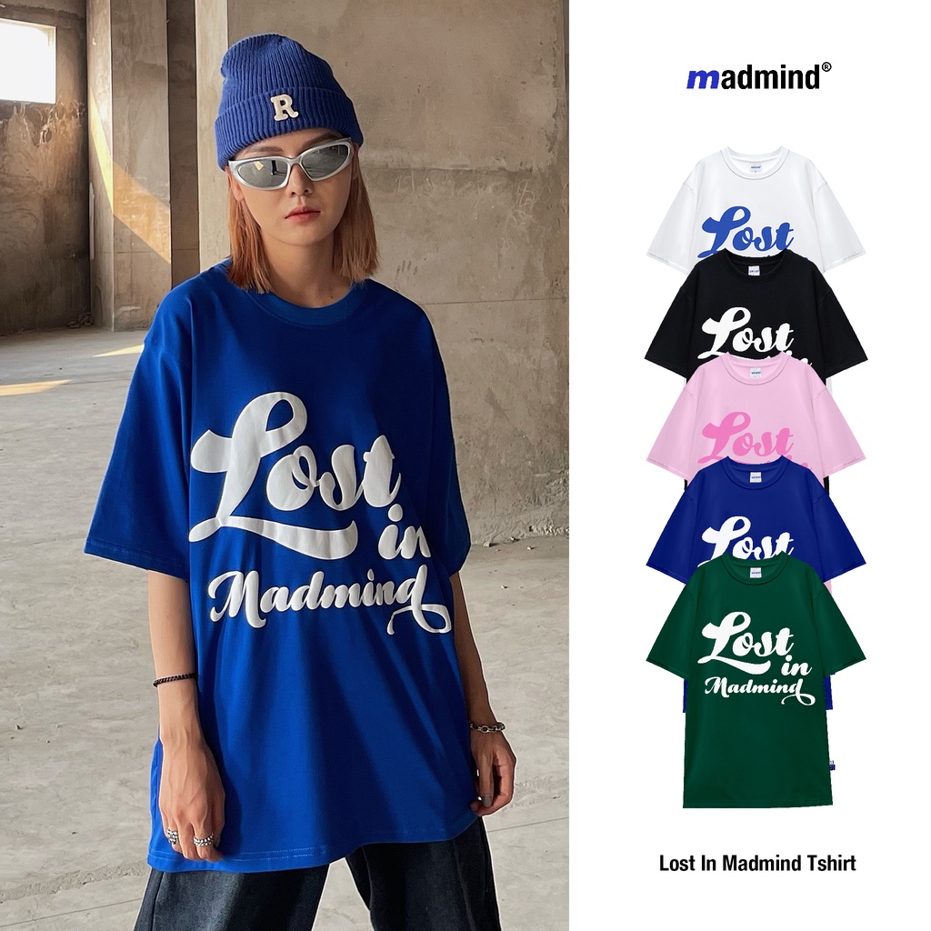 MADMIND® Chính Hãng - Áo thun v2.0 Lost In  màu xanh dương - in nổi, cổ tròn, cotton thoáng mát - Essential Collection