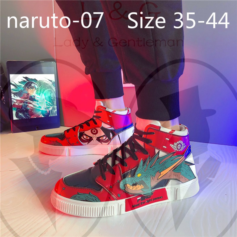 Giày thể thao cổ cao họa tiết Naruto size 37-44