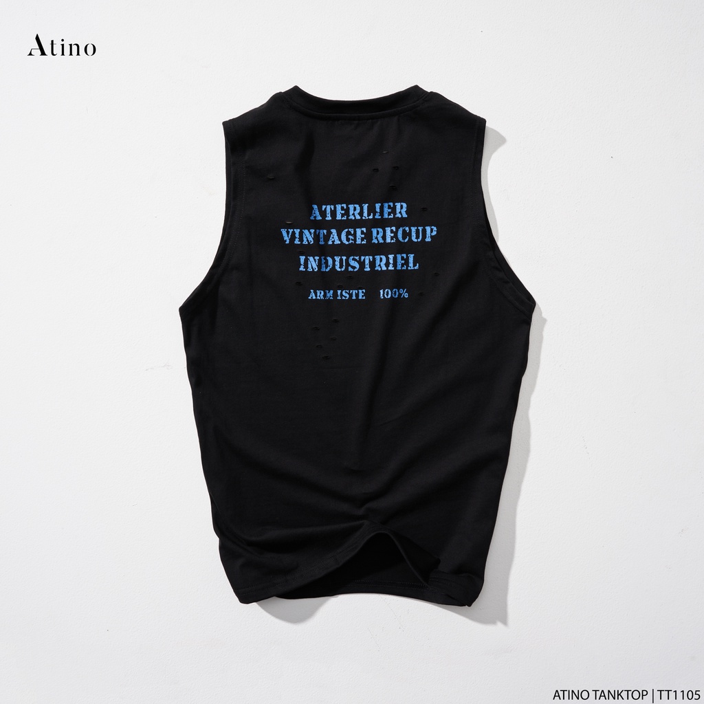 Áo Tank Top Nam ATERLIER ATINO Chất Cotton Thoáng Mát form Regular TT1105