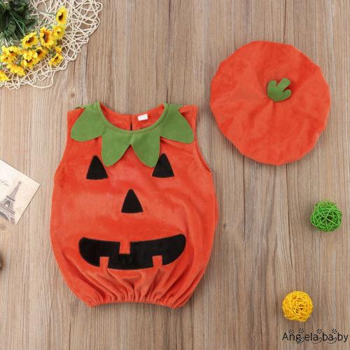 Bộ 2 món áo liền quần và phụ kiện hóa trang Halloween cho em bé 0-3 tuổi