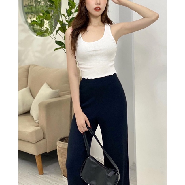 Áo thun ba lỗ chất gân form croptop 3 màu vnxkf21