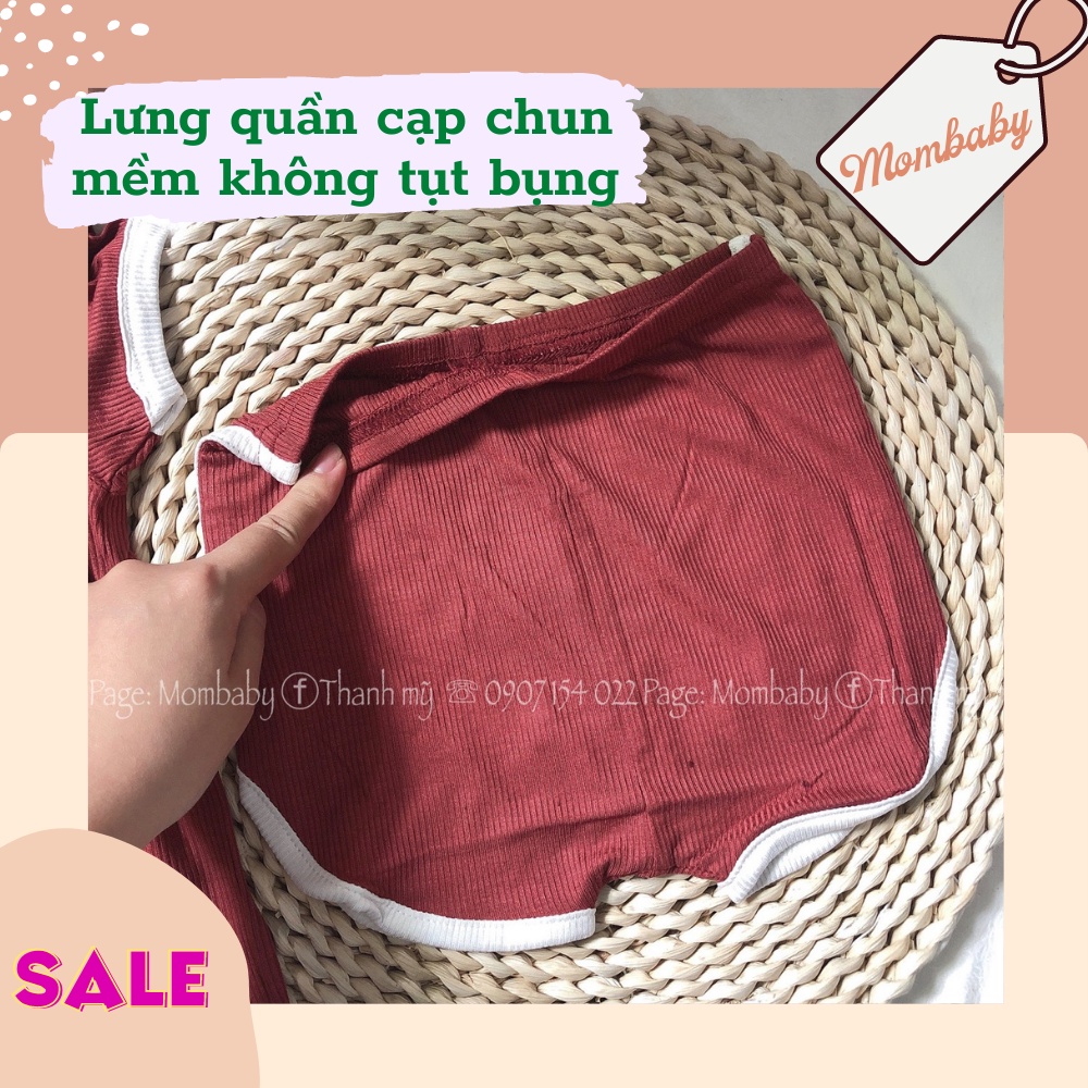 Bộ cộc tay viền trắng thun tăm co dãn mềm mịn cho bé trai, bé gái
