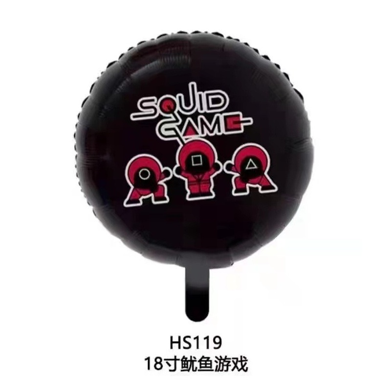 Bong bóng lá nhôm hình nhân vật phim trò chơi con mực dùng trang trí tiệc sinh nhật