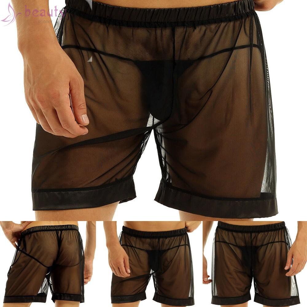 Quần đùi nam sexy lưới xuyên thấu mặc mát mẻ - gợi cảm - Voan cao cấp - 12440