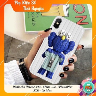 Ốp lưng hình thời trang kaws - ốp iphone dẻo nổi sọc vali 3d