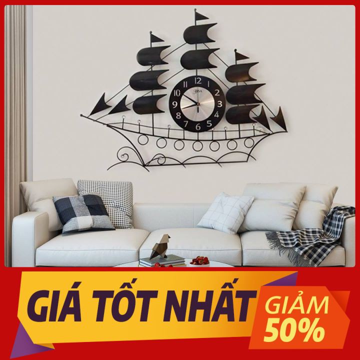 [HÀNG CAO CẤP] Đồng Hồ Treo Tường Trang Trí Nghệ Thuật 93x65cm Thép Mạ Sơn Chống Gỉ Bạc Màu CA53