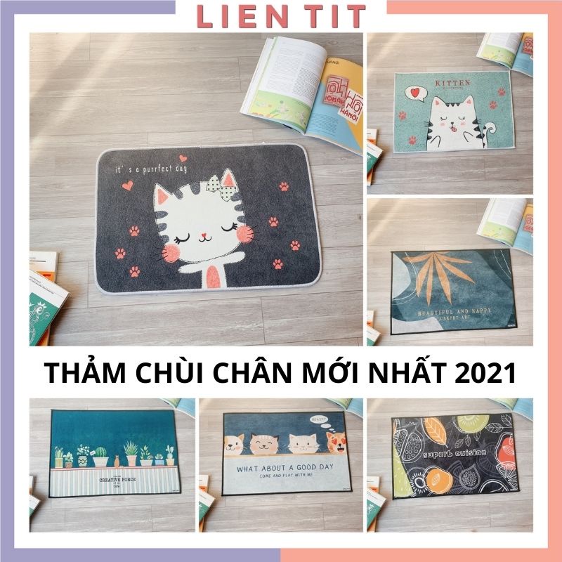 Thảm chùi chân chống trượt hình thú 40x60cm, thảm lau chân thấm nước nhà tắm