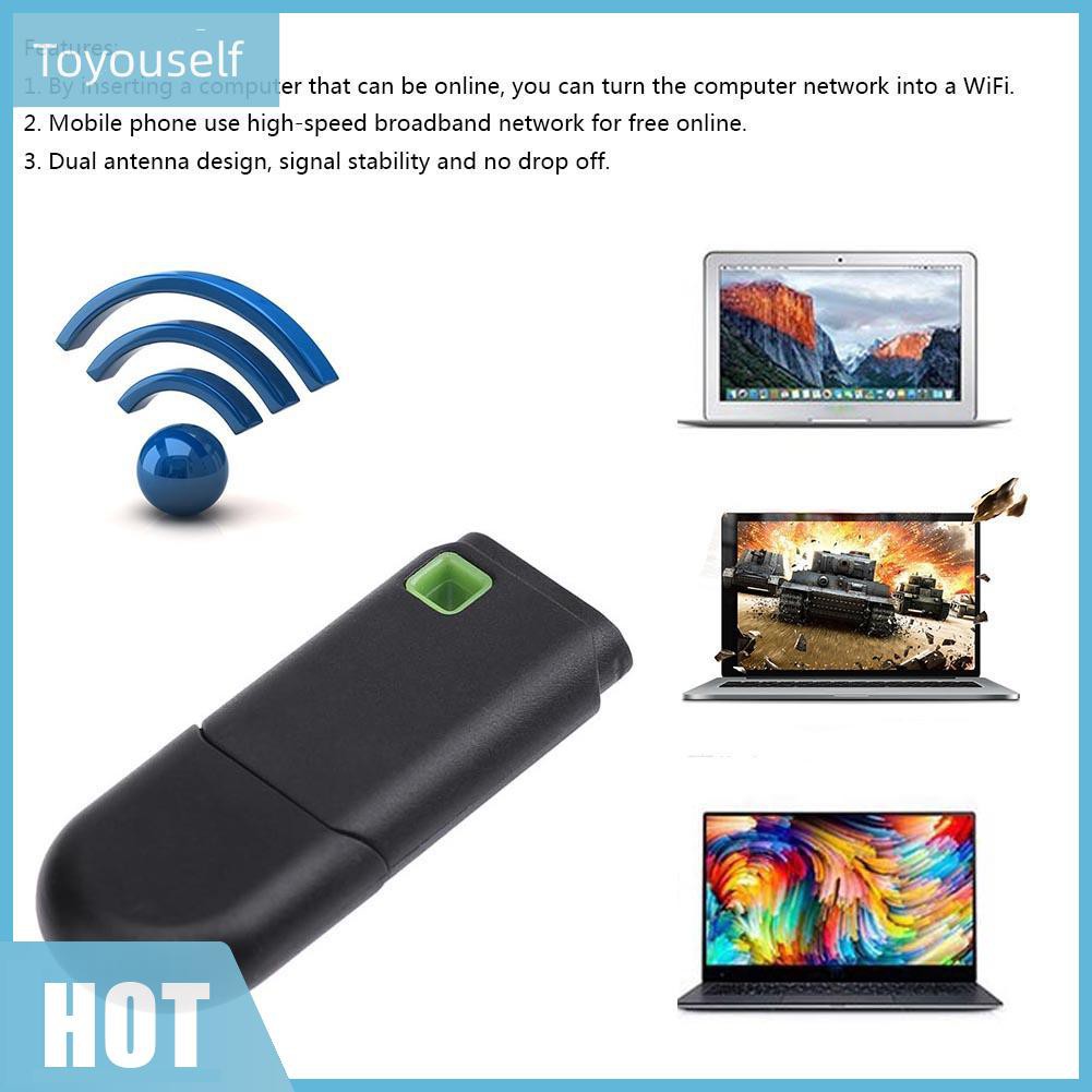 1 Bộ Phát Wifi Không Dây Mini Usb 300mbps Cho Điện Thoại Pc - Màu Đen