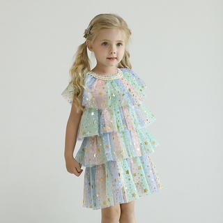 Đầm công chúa NNJXD trang trí sequin thời trang mùa hè cho bé gái