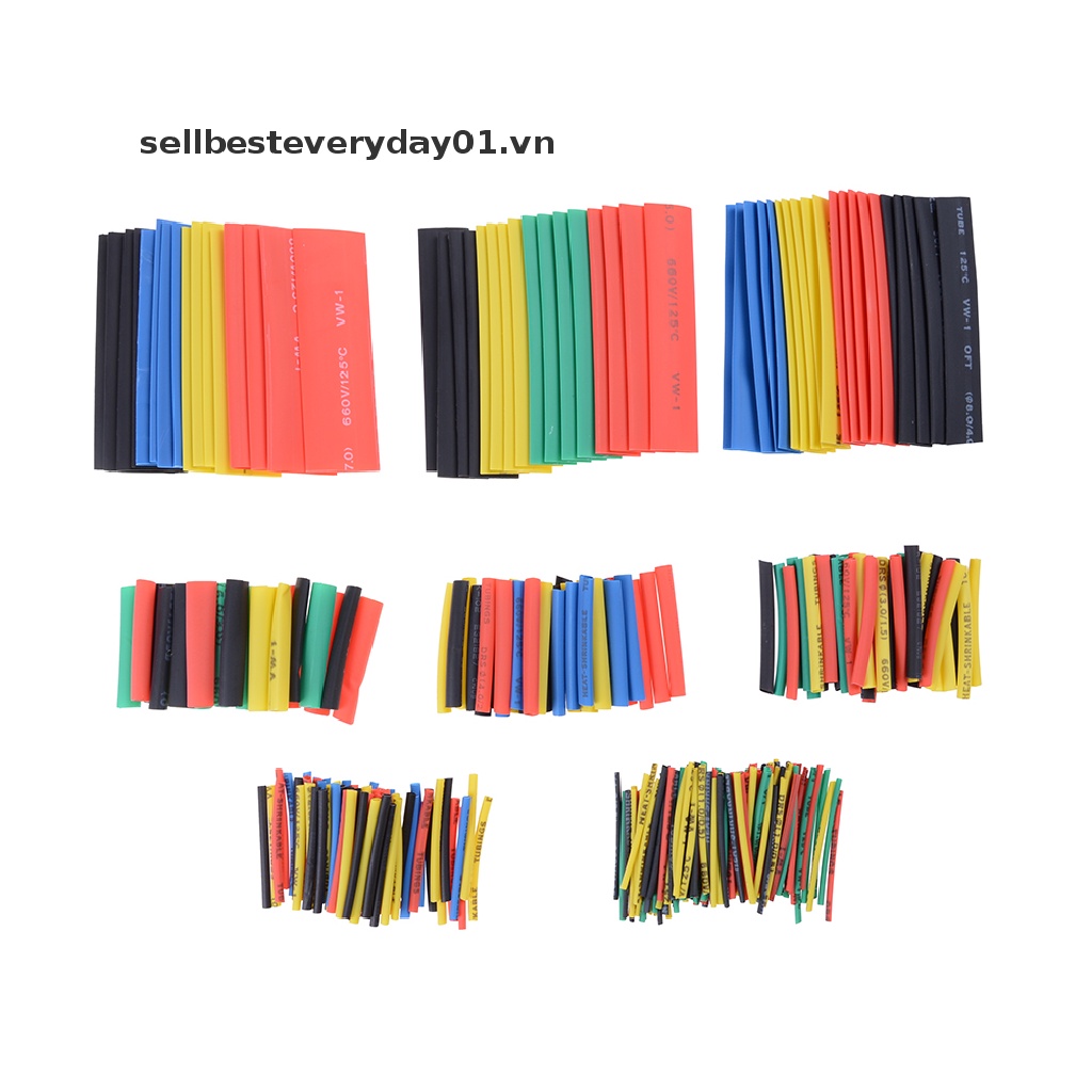 Set 328 ống co nhiệt polyolefin tỉ lệ 2: 1 nhiều màu sắc