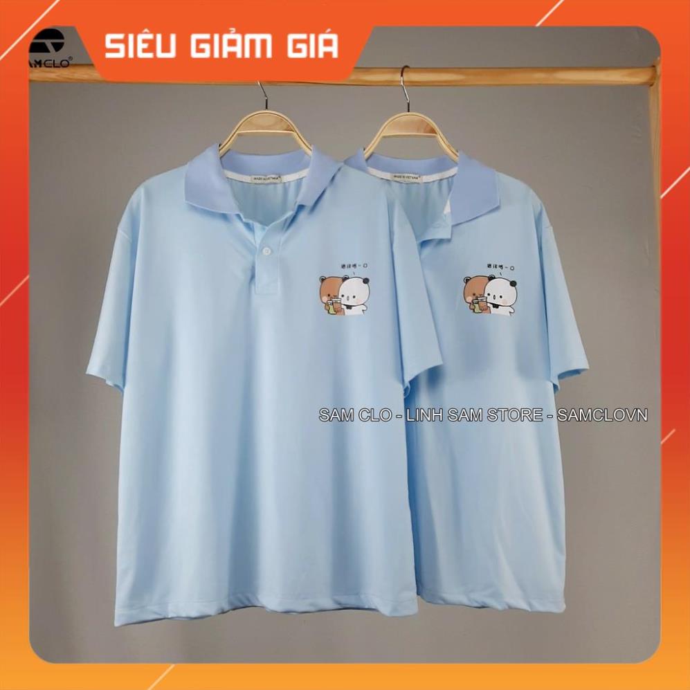 Áo thun Polo tay lỡ form rộng nữ SAM CLO phông freesize unisex mặc đi học, nhóm, lớp in hình 2 CON MÈO