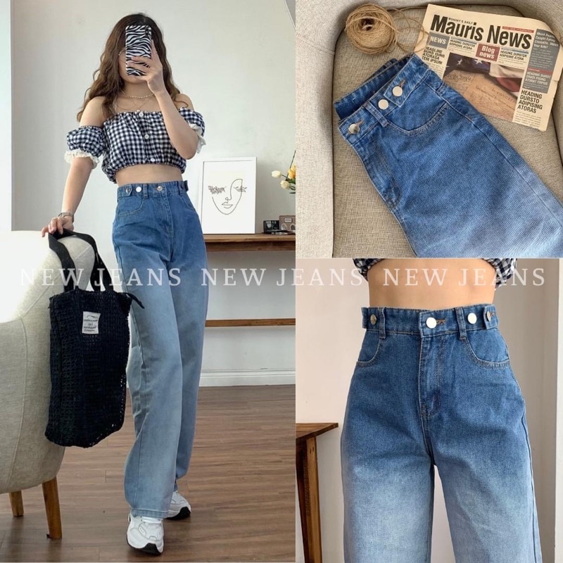 quần jean dài ống rộng loang ulzzang siêu hót PIGI STORE Mã 102