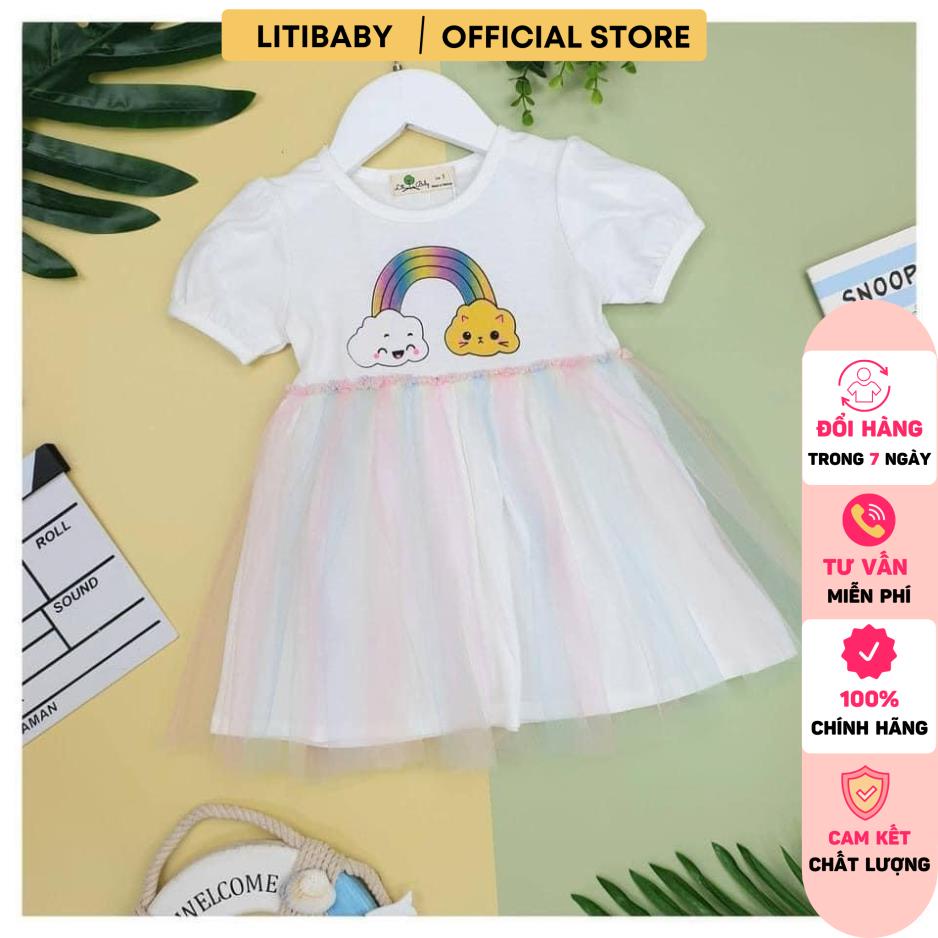 Váy litibaby cho bé gái cầu vồng chân ren 6/10
