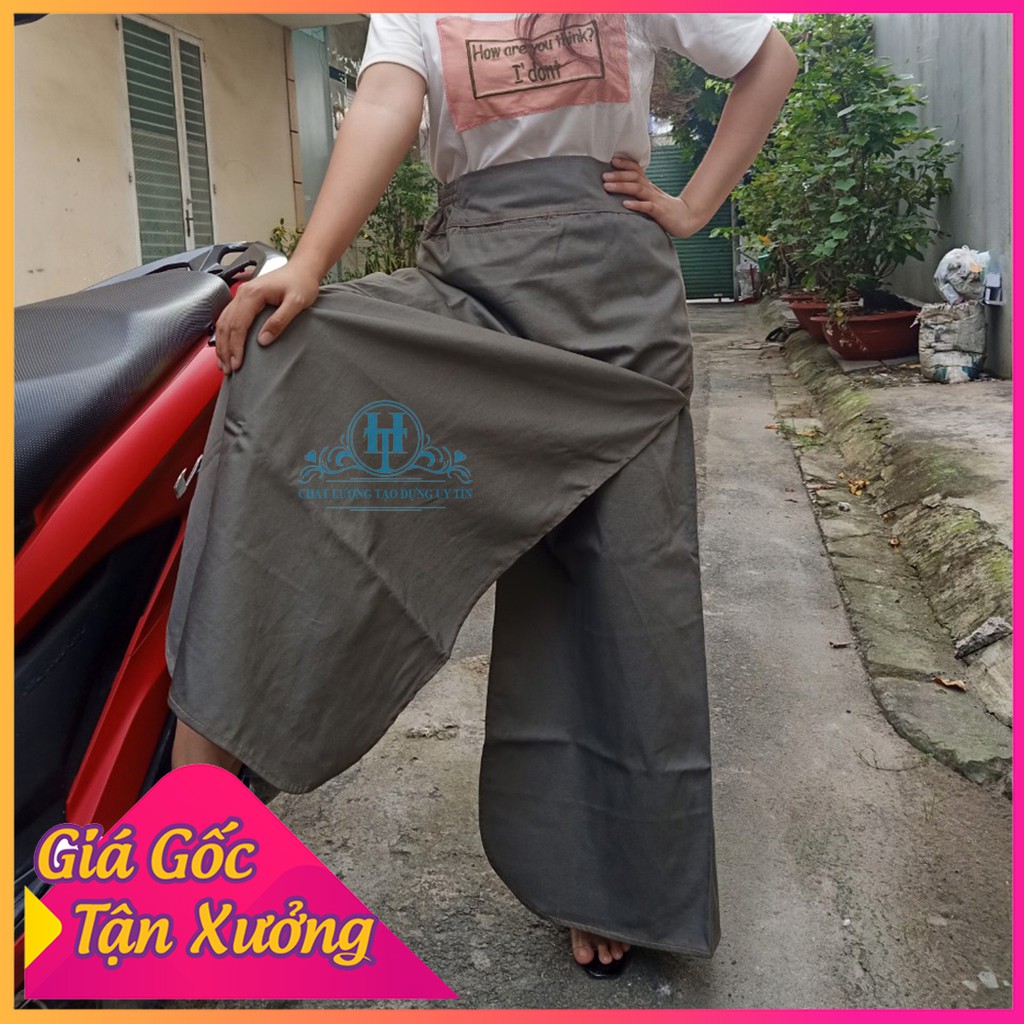 [GIÁ GỐC TẬN XƯỞNG] VÁY CHỐNG NẮNG XẺ TÀ KAKI THÔNG MINH Chất Liệu Kaki Cotton Dày Dặn Và Thoáng Mát Có Nút Bấm Sau Lưng