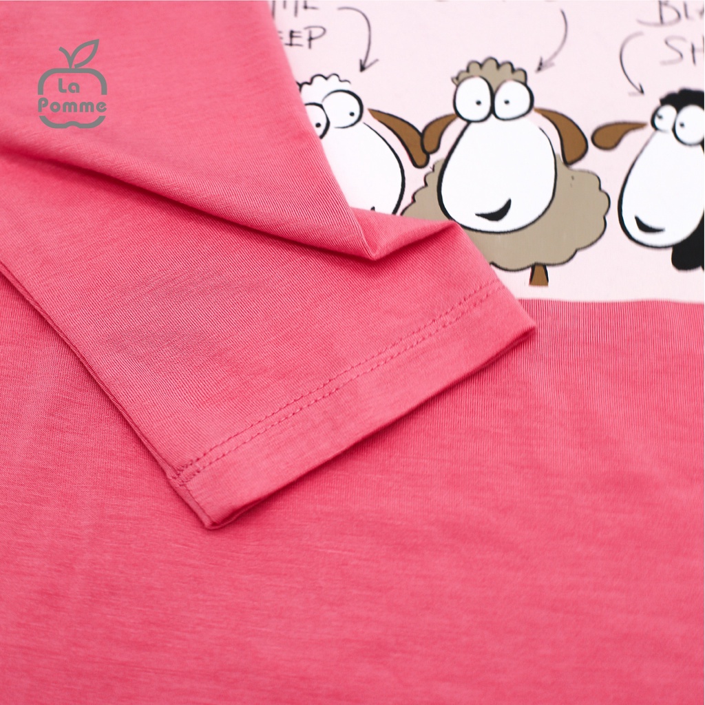 SL205 Bộ quần áo dài tay Đàn cừu nhỏ La Pomme màu Hồng sen/Xanh/Nâu/Hồng Đất