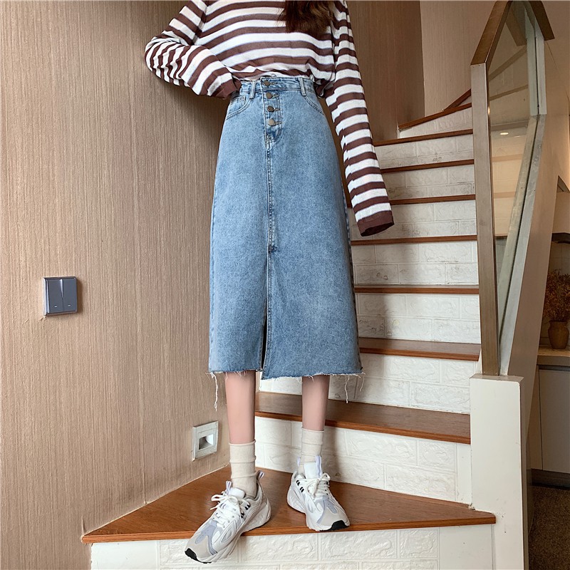 [SẴN] Chân váy jean dài Ulzzang Quảng Châu VJD19 | BigBuy360 - bigbuy360.vn