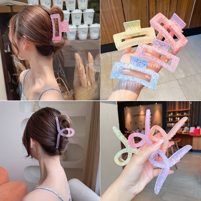 Kẹp tóc hình cá mập kích cỡ lớn nhiều màu sắc phong cách hàn quốc cho nữ