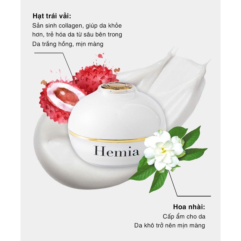 Kem dưỡng toàn thân Hemia Whitening Body Cream 150g dưỡng trắng, cấp ẩm, chống nắng, makeup da