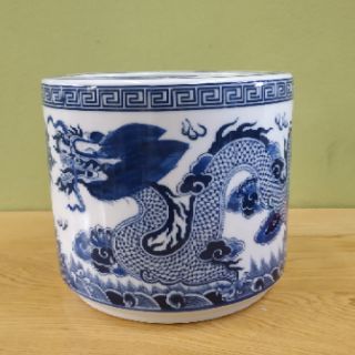 Bát Hương lam rồng trầu, bát nhang men xanh lam ( T.A)