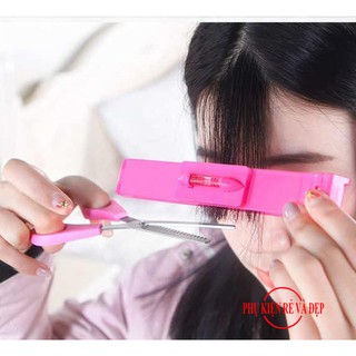 Combo Kéo tỉa tóc VS (Tay xanh) + Kẹp hỗ trợ cắt tóc mái