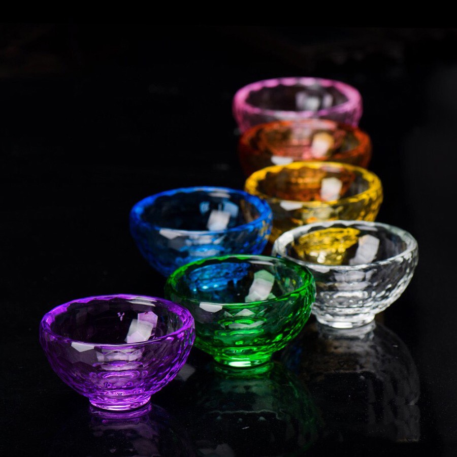Chén cúng thủy tinh gồm có 7 màu 3,5cm - - Văn phòng phẩm Nhơn Phát