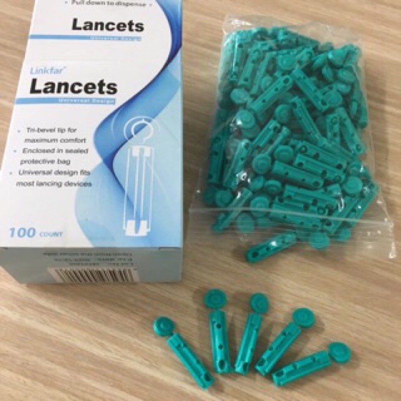 ❤️ Hộp 100 KIM CHÍCH MÁU, KIM LẤY MÁU ĐẦU TRÒN CHO MÁY ĐO ĐƯỜNG HUYẾT TIỂU ĐƯỜNG Blood Lancets