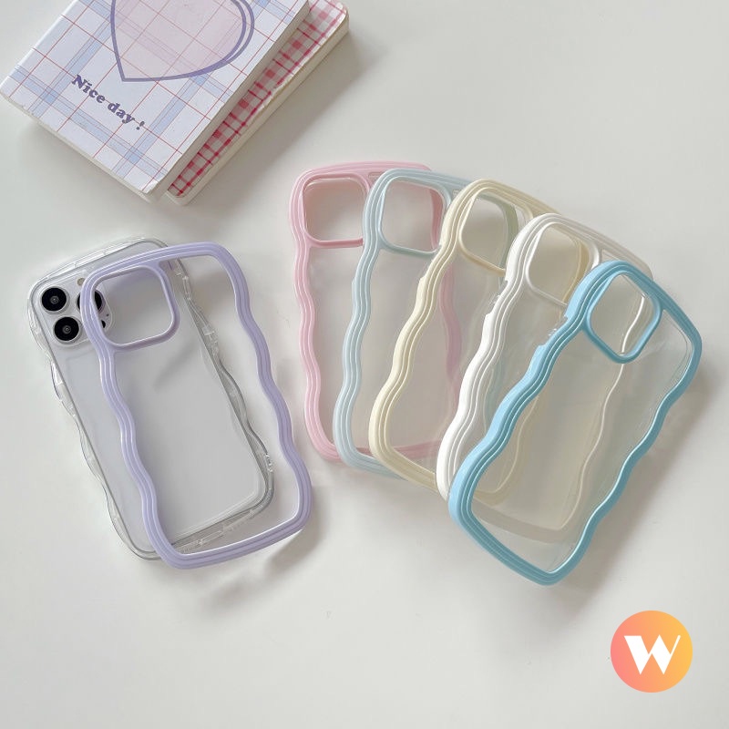 Ốp Điện Thoại Trong Suốt Viền Màu Đơn Giản Chống Sốc/Rơi Cho iPhone13 12 11 Pro Max X XR XS Max 7 8 Plus SE 2020