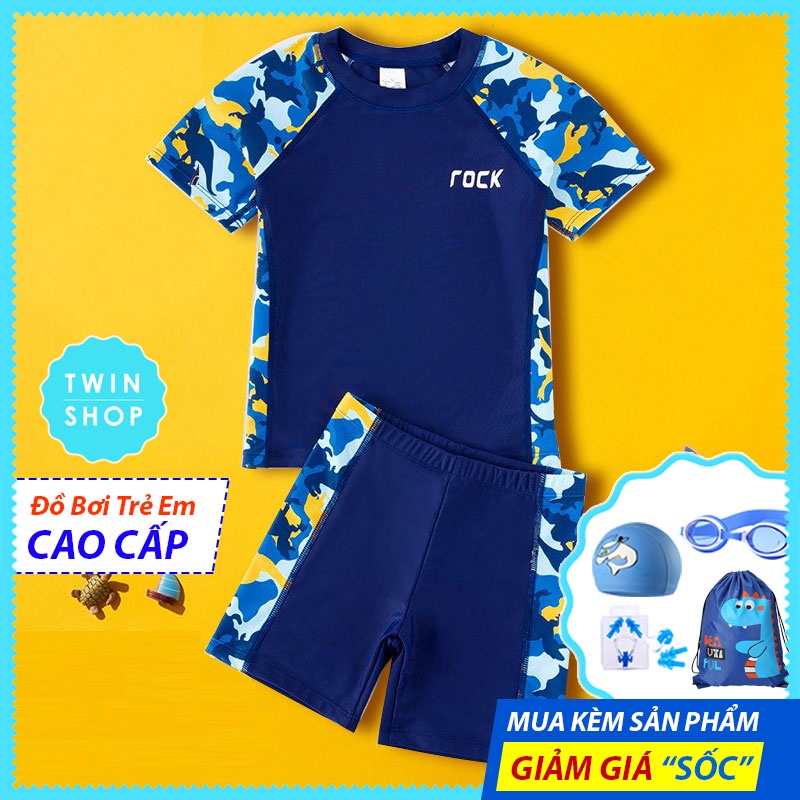 Bộ Đồ Bơi Bé Trai Twin Rock Size Lớn, Áo Bơi Size Đại Cho Bé Trai Thiếu Niên, Chất Liệu Vải Cao Cấp Co Giản Tốt