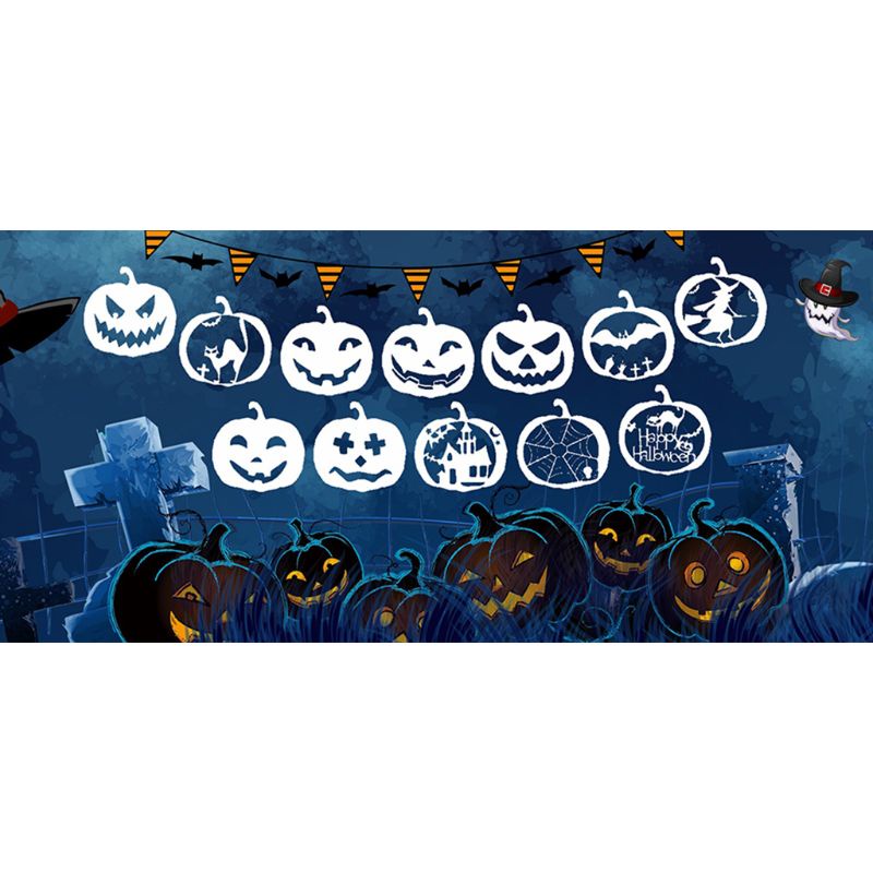 Set 12 Khuôn Vẽ Trang Trí Halloween Thẻ Khoét Rỗng