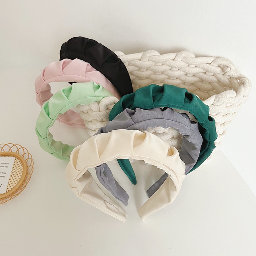 Băng Đô Cài Tóc Bản Rộng Màu Sắc Trơn Phong Cách Hàn Quốc Cổ Điển Thời Trang Cho Nữ