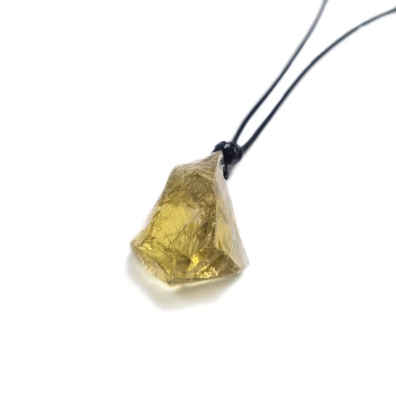 Dây chuyền Citrine thô tự nhiên dây rút điều chỉnh độ dài unisex