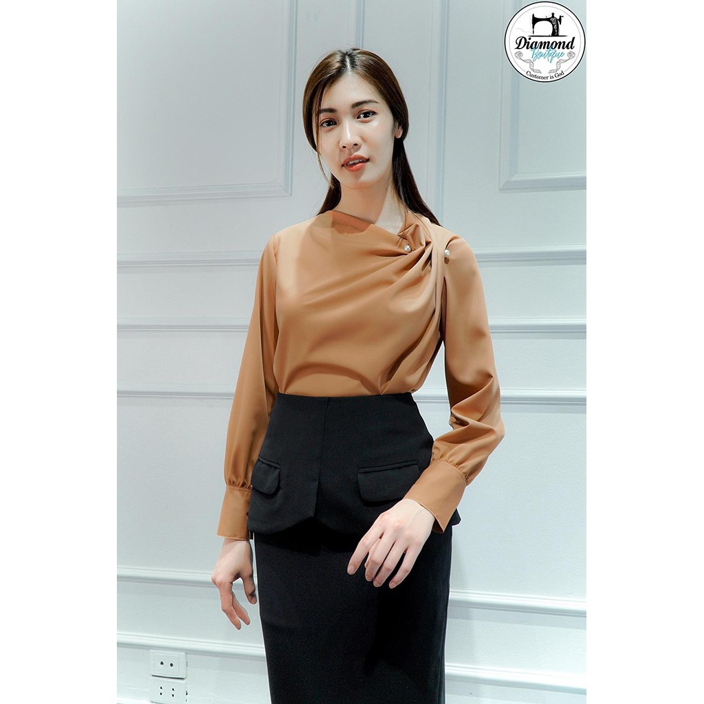 Áo Sơ Mi Dài Tay Công Sở Chất Lụa Mờ Mềm Mát