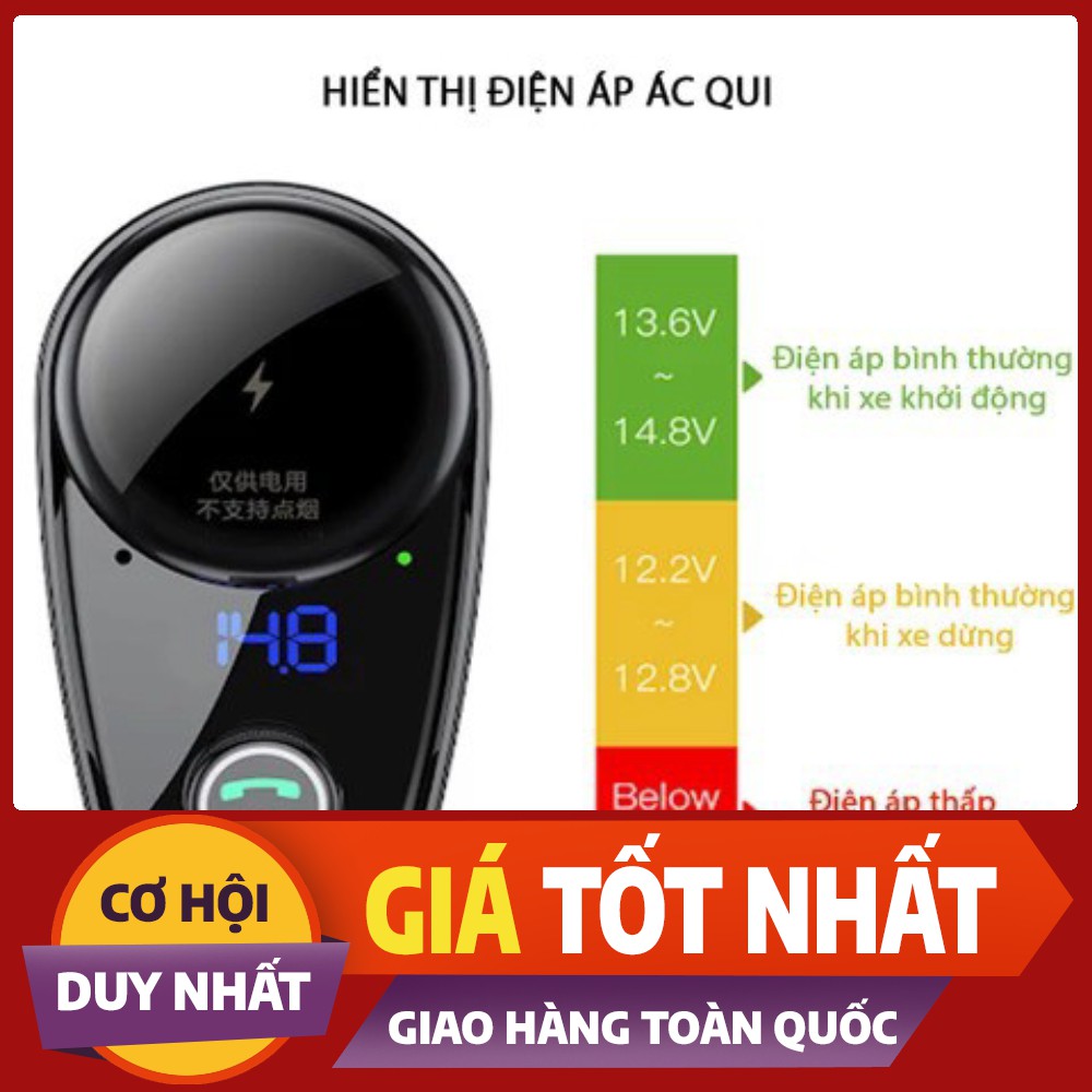 TẨU Bluetooth phát nhạc MP3 từ USB, điện thoại ra loa Ô TÔ chính hãng