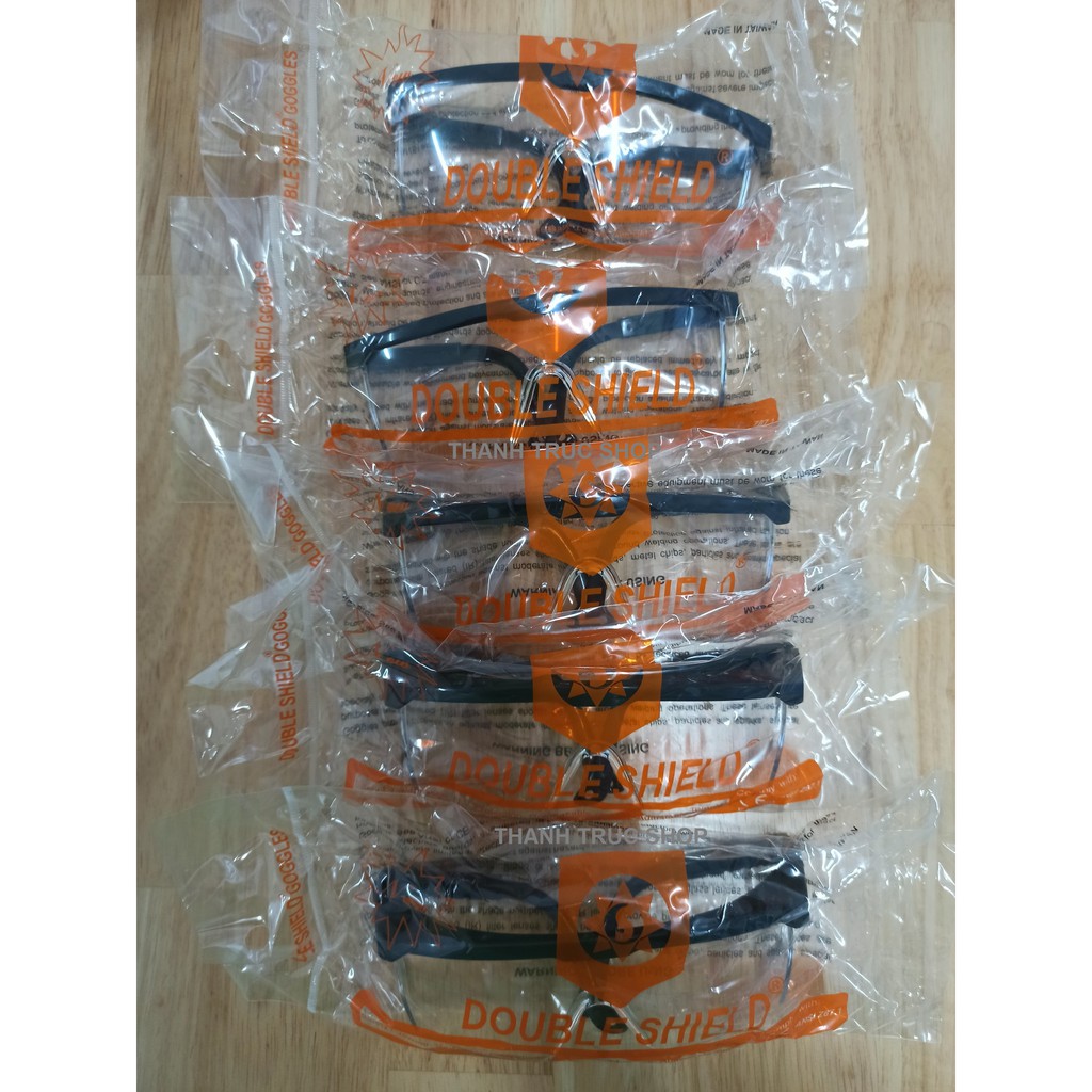 Kính bảo hộ chống bụi mưa gió đi đường - Loại tốt - 9844A BKCR - Double Shield - ĐÀI LOAN